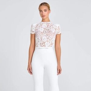 Nadine Merabi White lace jumpsuit